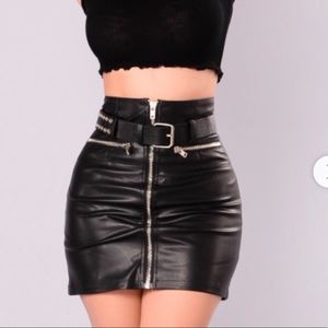 Faux leather skirt